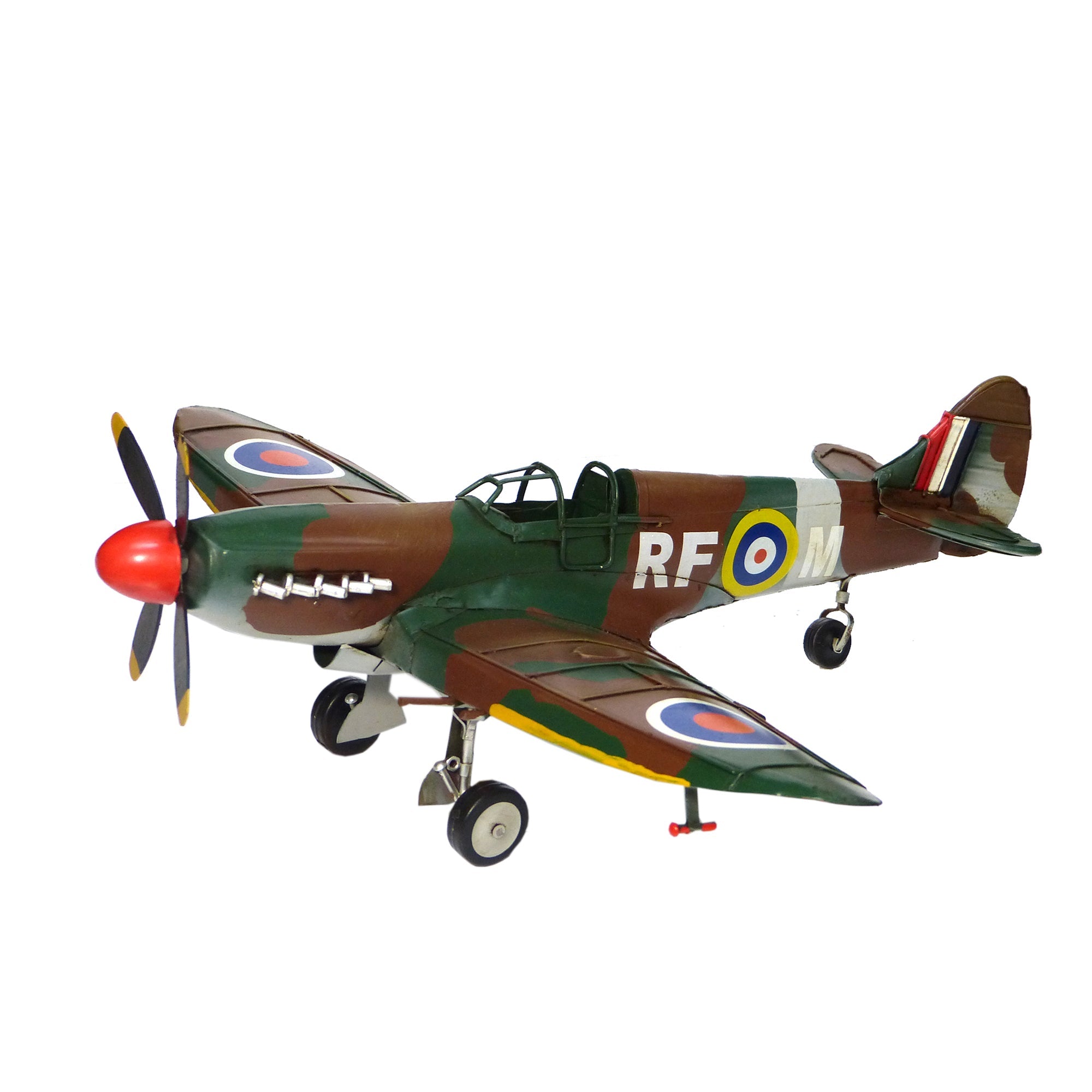 1940 Spitfire Plane Tin Ornament Handmade And Painted 46 Centimetres Figurines