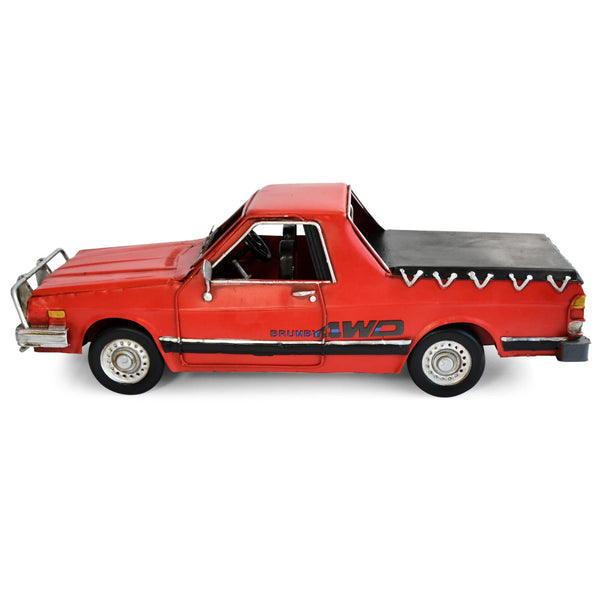 1986 Subaru Brumby Ute Metal Ornament Red Handmade Decorative Item Figurines