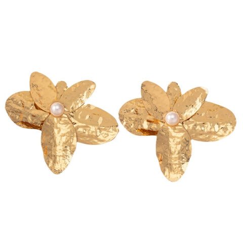 Veile Studios Large Flower For Women Fashionable High End Irregular Petal Design Earrings