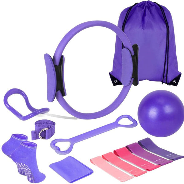13 Piece Pilates Kit For Home Workouts: Ring Ball Resistance Bands & More Ideal Other Equipment & Gear