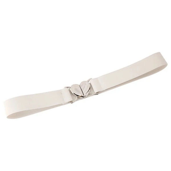 Trendy Thin Elastic Stretch Waistband Female Love Heart Metal Buckle Belt For Women Cinch Coat Dress Seal Belts Accessory Dresses
