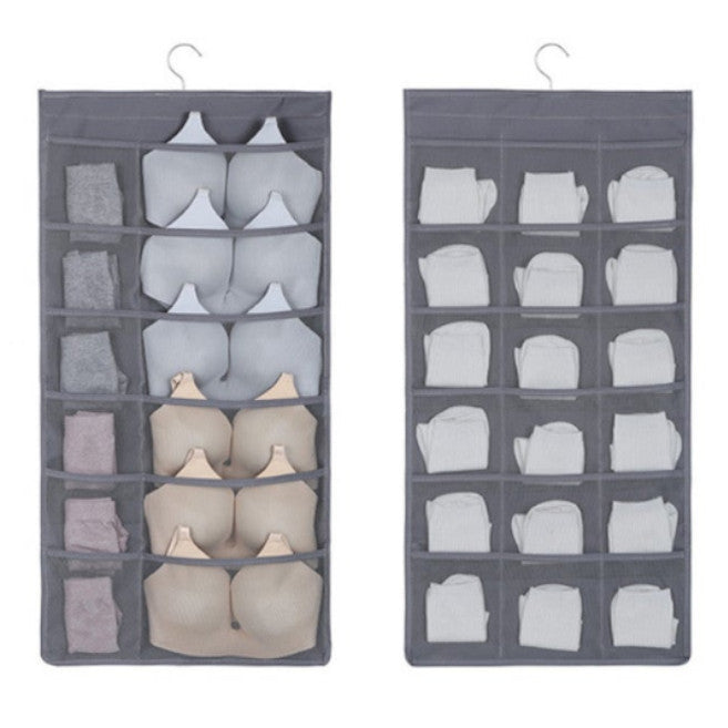 30 Pockets Hanging Organiser Grey Hanging Closet Storage