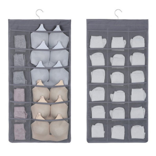 30 Pockets Hanging Organiser Grey Hanging Closet Storage