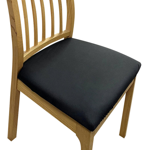 Chair Cover Black Plain Stretch Seat For Dining Kitchen Washable Removable Slipcovers