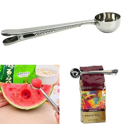Multi Purpose Stainless Steel Coffee Scoop With Clip Scoops