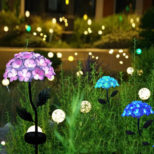 Artificial Hydrangea Flower Led Solar Light Garden Lighting Decorative Lighting