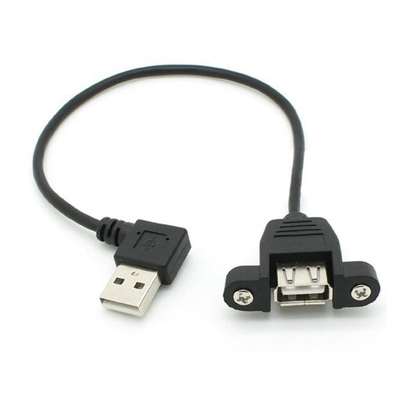 30Cm 90 Right Angled Usb 2.0 Male To Female Extension Cable With Panel Mount Hole Usb Cables Hubs & Adapters