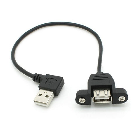 30Cm 90 Right Angled Usb 2.0 Male To Female Extension Cable With Panel Mount Hole Usb Cables Hubs & Adapters