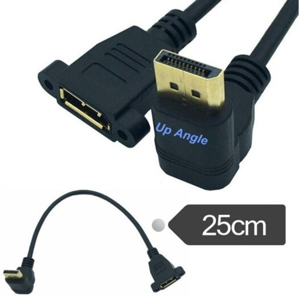 30Cm 90 Degree Up And Down Displayport Male To Female Extension Cable For Pc Hd Tv Projectors Laptop 25Cm Angle Monitor/Av Cables & Adapters