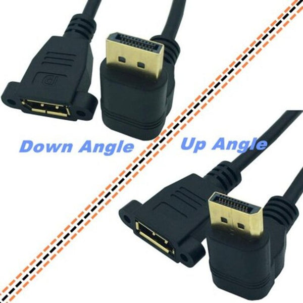 30Cm 90 Degree Up And Down Displayport Male To Female Extension Cable For Pc Hd Tv Projectors Laptop 25Cm Angle Monitor/Av Cables & Adapters