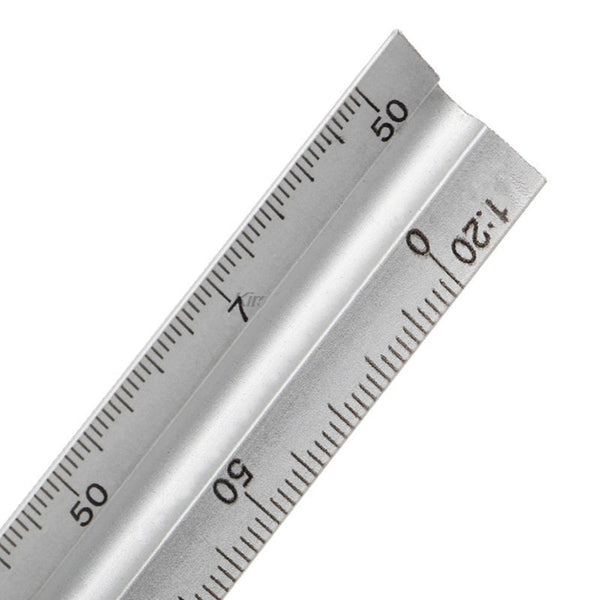 30Cm Aluminium Metal Triangle Scale Architect Engineer Technical Ruler 12Inch Measuring Tapes & Rulers