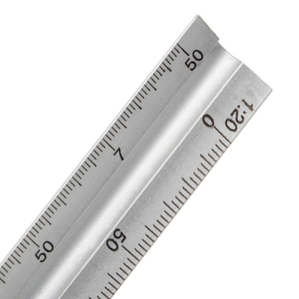 30Cm Aluminium Metal Triangle Scale Architect Engineer Technical Ruler Measuring Tapes & Rulers