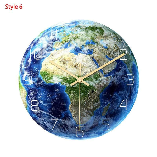 30Cm Planet Earth Luminous Decor Wall Clocks