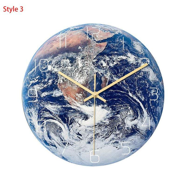30Cm Planet Earth Luminous Decor Wall Clocks