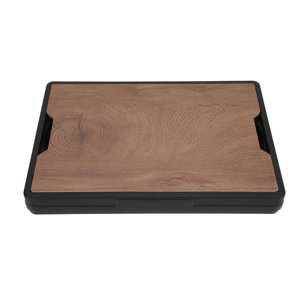 Elosung 30L Black Foldable Storage Box With Wooden Lid Multifunctional Car Organizer Outdoor Folding Container Storage Boxes