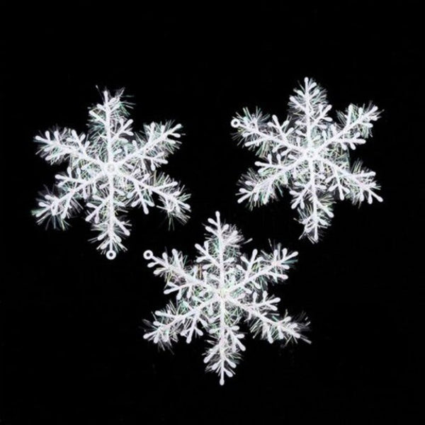 Seasonal Decorations 30Pack Christmas Tree White Snowflake Ornaments Party Decoration Artificial 22Cm