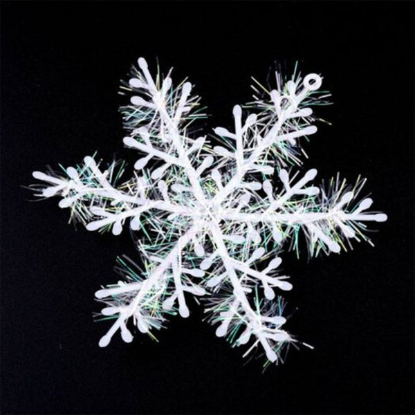 30Pack Christmas Tree White Snowflake Ornaments Party Decoration Artificial 22Cm Seasonal Decorations