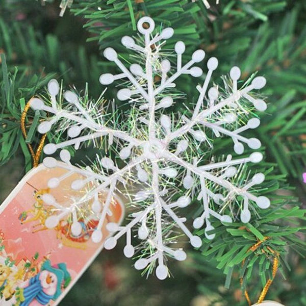 Seasonal Decorations 30Pack Christmas Tree White Snowflake Ornaments Party Decoration Artificial 22Cm