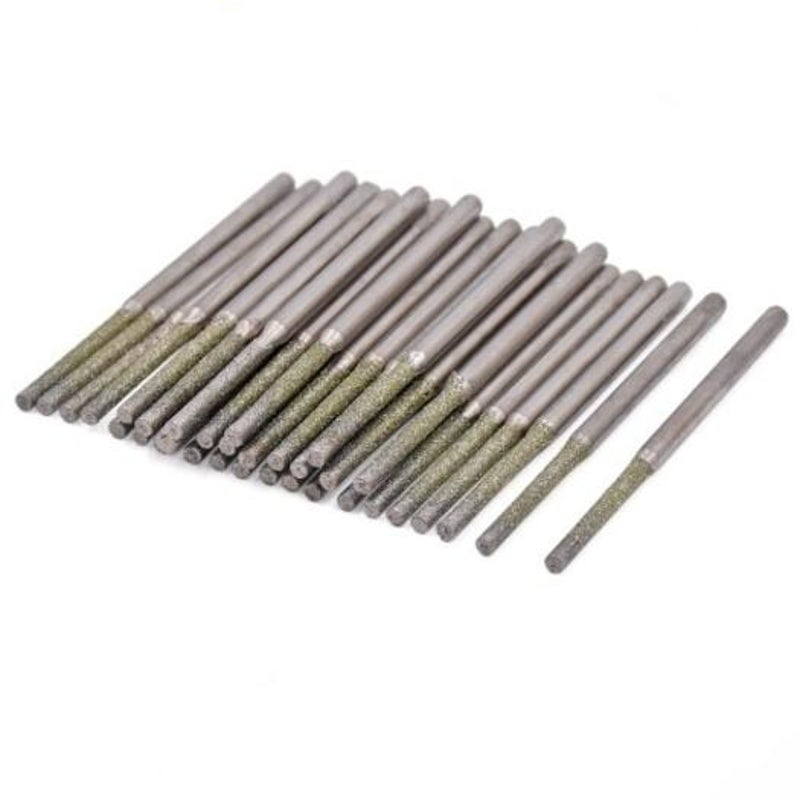 30Pcs Diamond Burs For Jewelry Gems Glass Tile Ceramic Holing Drilling Power Tool 8Mm Round Drill Bits