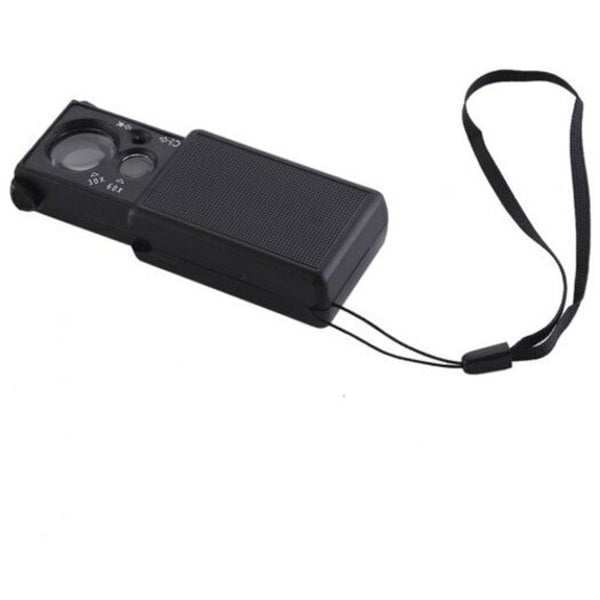 30X 60X Double Lens Jewelry Magnifying Glass Black Low Vision Magnifiers