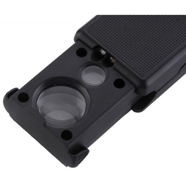 30X 60X Double Lens Jewelry Magnifying Glass Black Low Vision Magnifiers