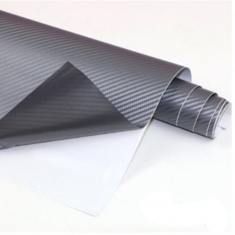 30X127cm Car Sticker 3D Carbon Fiber Wrap Vinyl Pc Gray