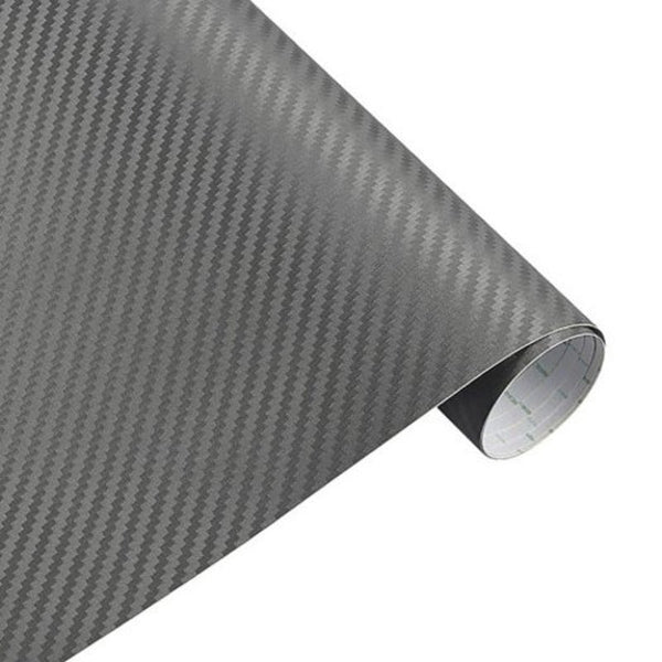 30X127cm Car Sticker 3D Carbon Fiber Wrap Vinyl Pc Gray Decals & Stickers