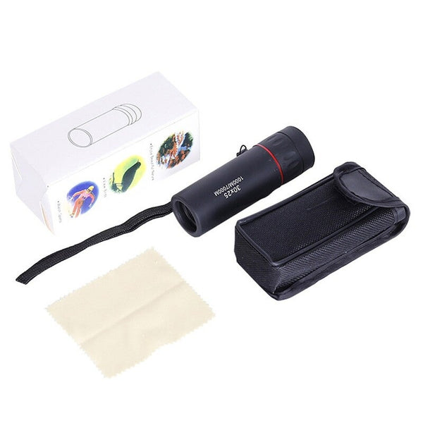 30X25 Mini Portable Hd Optical Monocular Black