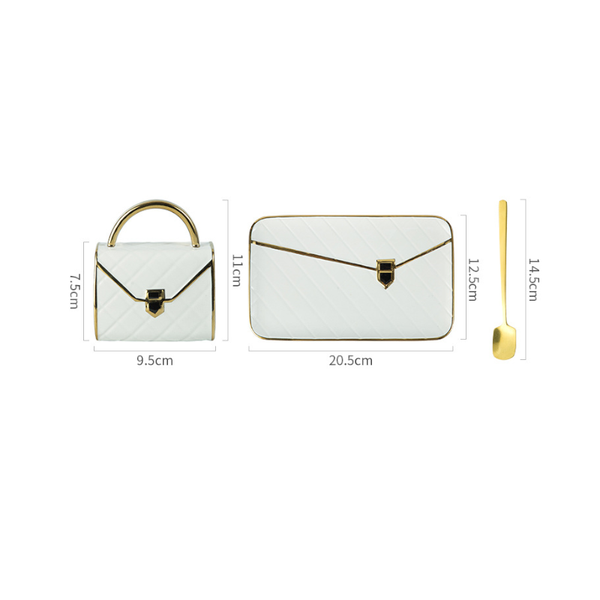 310Ml Novelty Handbag Coffee Cup With Tray Mugs