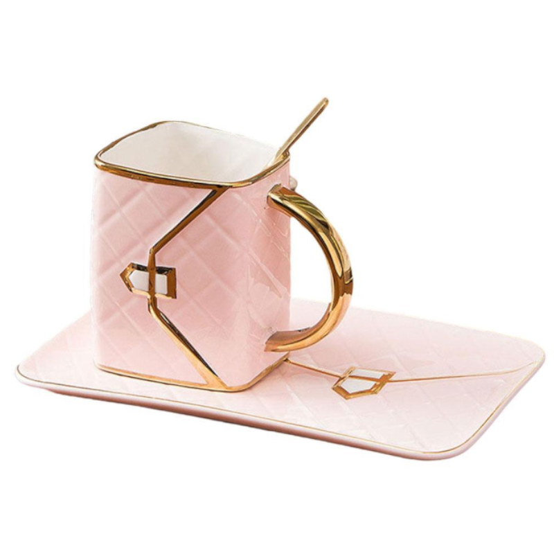 310Ml Novelty Handbag Coffee Cup With Tray Mugs