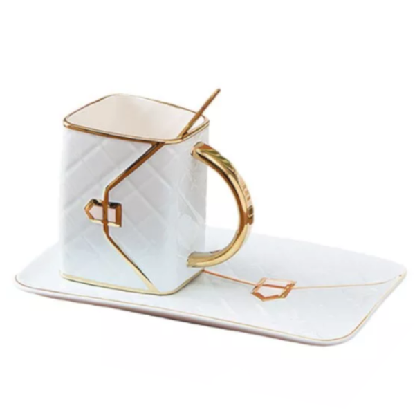 310Ml Novelty Handbag Coffee Cup With Tray Mugs