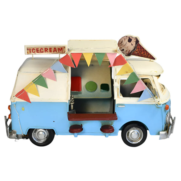 Festoon Lights Ice Cream Van Metal Ornament 28X14x16cm Ornaments & Statues