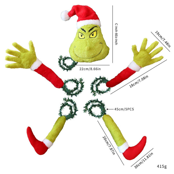 Santa Claus New Green Christmas Decoration Plush Toy Elf Doll Ornament Seasonal Decorations