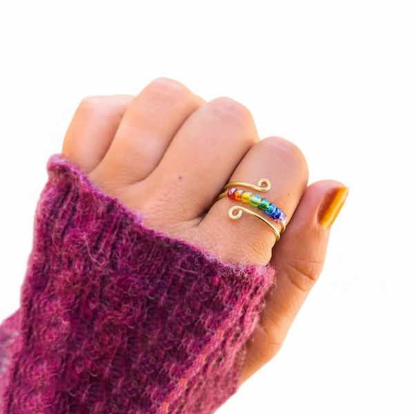925 Sterling Silver Bead Wrap Ring Rings