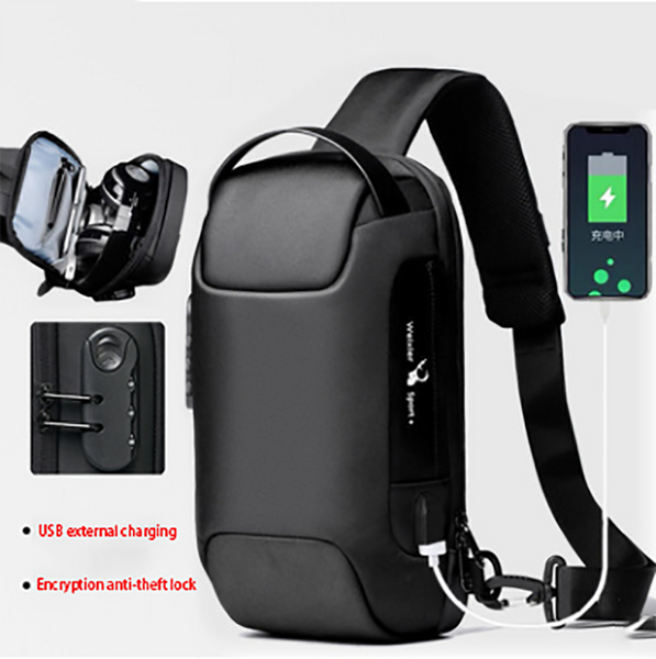 Waterproof Usb Antitheft Bag Men Oxford Crossbody Shoulder Sling Multifunction Bags