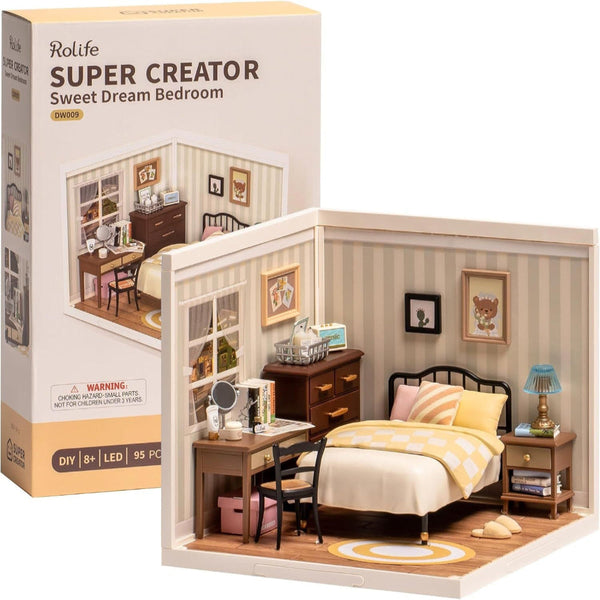 Robotime Rolife Sweet Dream Bedroom Miniature House Dolls Model Kit Doll Houses