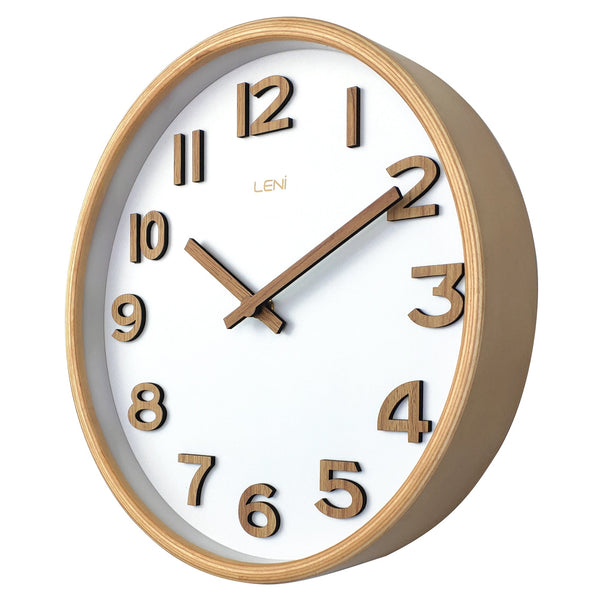 Leni Tilia Wall Clock 25.5 Centimetres White Contemporary Design Wall Clocks