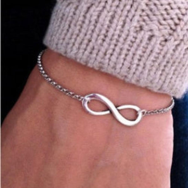 Veile Studios Simple Link Chain Bracelet With Gigantic Infinity Charm Women Jewelry Bracelets