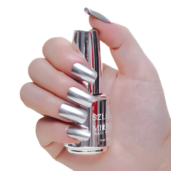 Mirror Silver Nail Polish Metal Colour Stainless Steel For Art Application Gel Nail Polish