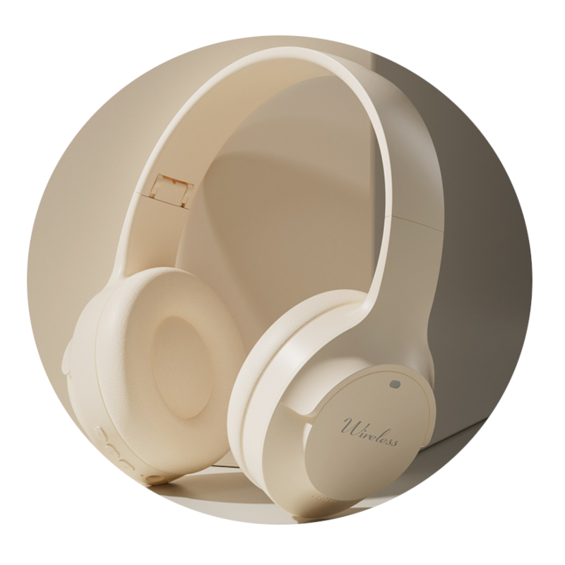Khaki Wireless Bluetooth With Hi Fi Bass Foldable Design And Card Slot Headphones