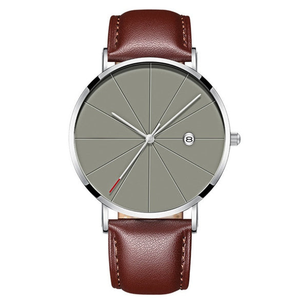 Veile Studios Simple Calendar Watch For Men Waterproof Quartz Creative Design Stainless Steel Watches