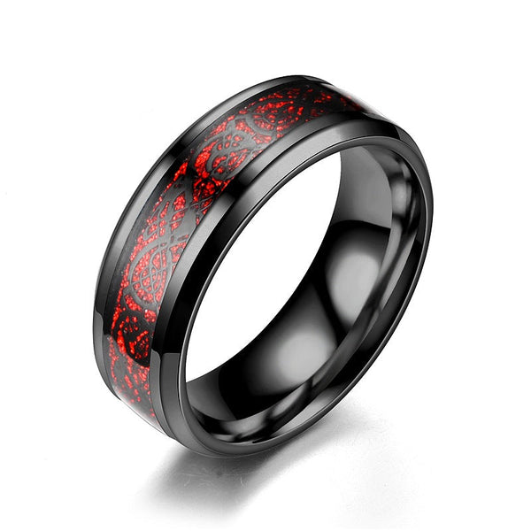 Veile Studios Dragon Pattern Men Stainless Steel Jewellery Rings