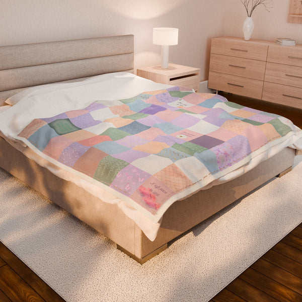 Soft Snuggly Cuddly Pastel Blanket 60X80" Gentle Aesthetic Velveteen Plush Self Care Littlespace Gift Blankets
