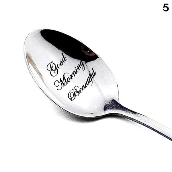 Valentine's Day Gift Stainless Steel Long Handle Spoon With Love Quotes Spoons