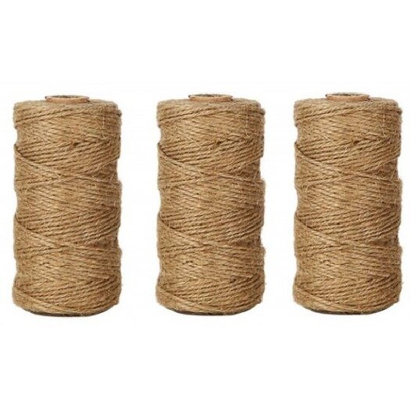 Veile Studios 328 Feet Natural Jute Twine Best Arts Crafts Gift Durable Diy Hemp Rope Tan 3Pcs Jewellery Cord & Wire