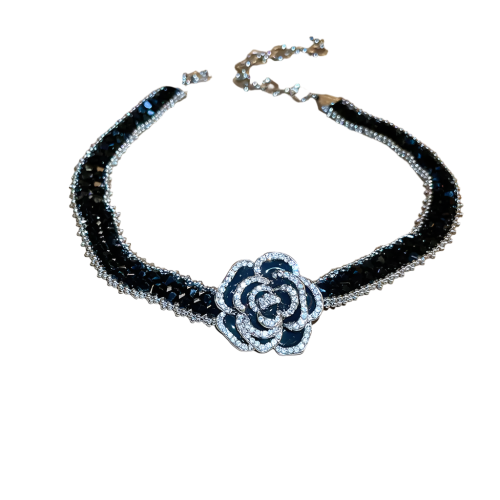 Alloy Crystal Rose Necklace Necklaces & Pendants