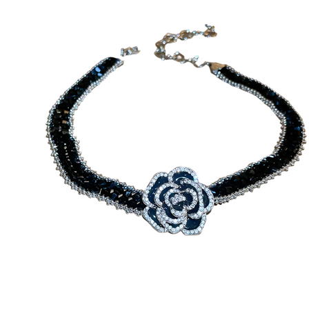 Alloy Crystal Rose Necklace Necklaces & Pendants