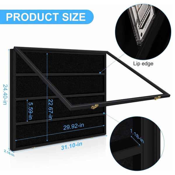 Large Sports Card Display Cases. Wooden Uv Protected Acrylic Fronts. For Football Basketball Hockey Cards. Display Stands