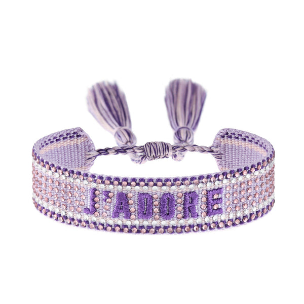 Cross Border Fully Ironed Colorful Diamond Woven Diy Bracelet Accessories For Women Creative Ethnic Embroidery Letter Rope Charms & Charm Bracelets