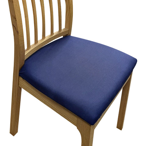 Chair Cover Navy Blue Plain Stretch Seat For Dining Kitchen Removable Slipcovers